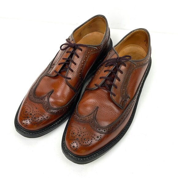 Dexter Brown Pebbled Leather Longwing Wingtip Brogues Oxford Shoes Size 9C - Picture 3 of 16